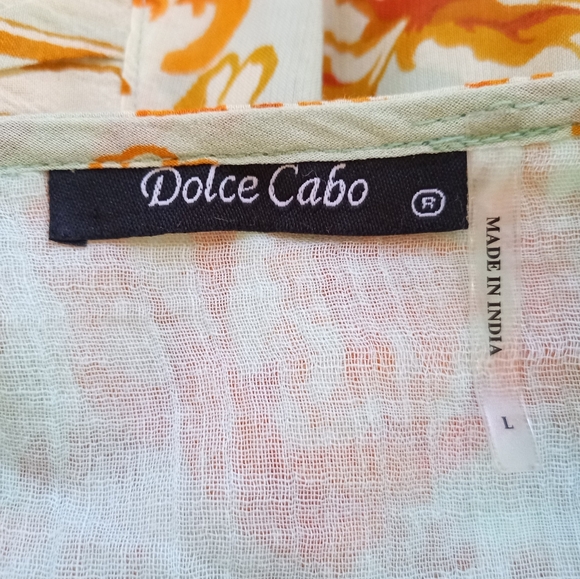 🍊 Dolce Cabo blue green and orange floral ruffle dress - Picture 8 of 8